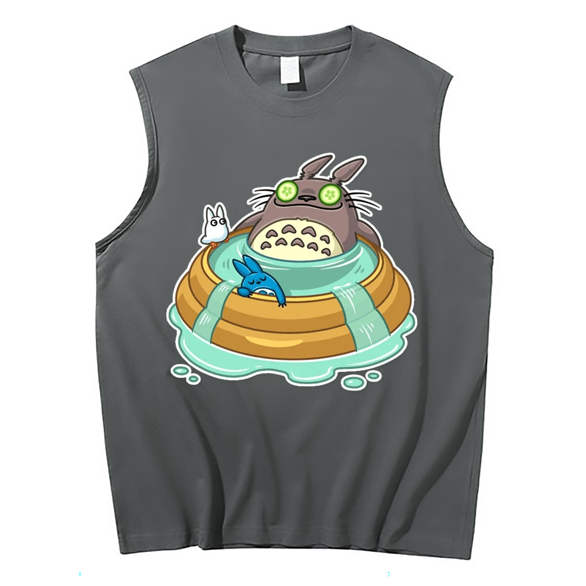（画像用） となりのトトロ 草壁メイ 草壁サツキ My Neighbor Totoro Satsuki Kusakabe Mei Kusakabe コットン100％タンクトップ（フロントプリント）